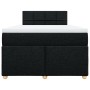 Cama box spring con colchón tela negro 120x190 cm