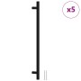 Tiradores para armarios 5 uds acero inoxidable negro 320 mm