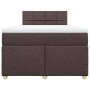 Cama box spring con colchón tela marrón oscuro 120x190 cm