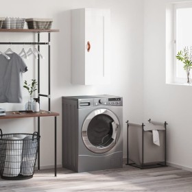 Glossy white engineered wood wall cabinet 34.5x34x90 cm by vidaXL, Sideboards - Ref: Foro24-830478, Price: 51,29 €, Discount: %