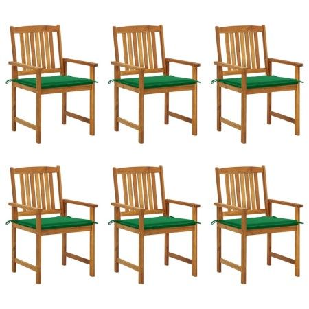 Gartenstühle und Kissen 6 Einheiten aus massivem Akazienholz von vidaXL, Gartenstühle - Ref: Foro24-3078156, Preis: 452,55 €,...