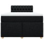 Cama box spring con colchón tela negro 120x190 cm