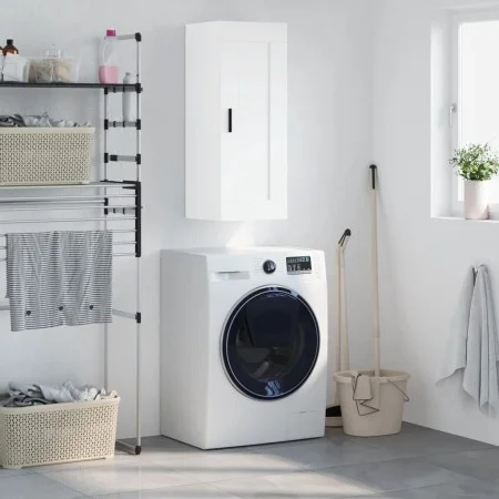 White engineered wood wall cabinet 34.5x34x90 cm by vidaXL, Sideboards - Ref: Foro24-830516, Price: 51,61 €, Discount: %