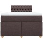 Cama box spring con colchón tela marrón oscuro 120x190 cm