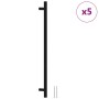 Tiradores para armarios 5 uds acero inoxidable negro 480 mm