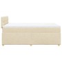 Cama box spring con colchón tela color crema 120x190 cm