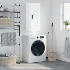 Glossy white engineered wood wall cabinet 34.5x34x90 cm by vidaXL, Sideboards - Ref: Foro24-830502, Price: 52,15 €, Discount: %