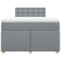 Cama box spring con colchón tela gris claro 120x190 cm