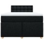 Cama box spring con colchón tela negro 120x190 cm