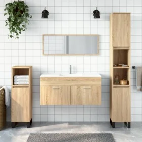 Badezimmerschrank mit Spiegel aus Sonoma-Eiche von vidaXL, Badezimmermöbel - Ref: Foro24-833886, Preis: 60,68 €, Rabatt: %