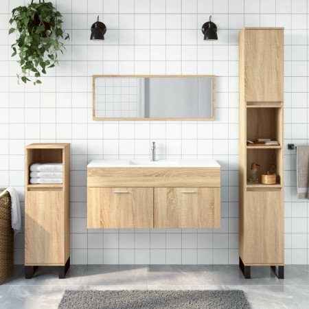 Badezimmerschrank mit Spiegel aus Sonoma-Eiche von vidaXL, Badezimmermöbel - Ref: Foro24-833886, Preis: 70,49 €, Rabatt: %
