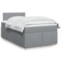 Cama box spring con colchón tela gris claro 120x200 cm en Camas y somieres | Comprar online en Foro24