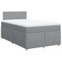 Cama box spring con colchón tela gris claro 120x200 cm en Camas y somieres | Comprar online en Foro24