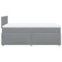 Cama box spring con colchón tela gris claro 120x200 cm en Camas y somieres | Comprar online en Foro24