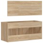 Badezimmerschrank mit Spiegel aus Sonoma-Eiche von vidaXL, Badezimmermöbel - Ref: Foro24-833886, Preis: 70,49 €, Rabatt: %