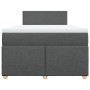 Cama box spring con colchón tela gris oscuro 120x200 cm
