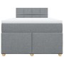 Cama box spring con colchón tela gris claro 120x200 cm