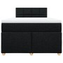 Cama box spring con colchón tela negro 120x200 cm