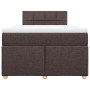 Cama box spring con colchón tela marrón oscuro 120x200 cm