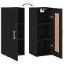 Black engineered wood wall cabinet 34.5x34x90 cm by vidaXL, Sideboards - Ref: Foro24-830485, Price: 56,37 €, Discount: %