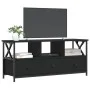 Mueble de TV hierro y madera contrachapada negro 102x33x45 cm de vidaXL, Muebles TV - Ref: Foro24-831788, Precio: 74,79 €, De...