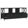 Mueble de TV hierro y madera contrachapada negro 102x33x45 cm de vidaXL, Muebles TV - Ref: Foro24-831788, Precio: 74,79 €, De...