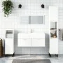 Glänzend weißer Badezimmerschrank aus Holzwerkstoff mit Spiegel von vidaXL, Badezimmermöbel - Ref: Foro24-833888, Preis: 65,6...
