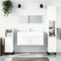 Glänzend weißer Badezimmerschrank aus Holzwerkstoff mit Spiegel von vidaXL, Badezimmermöbel - Ref: Foro24-833888, Preis: 76,4...