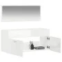 Glänzend weißer Badezimmerschrank aus Holzwerkstoff mit Spiegel von vidaXL, Badezimmermöbel - Ref: Foro24-833888, Preis: 65,6...