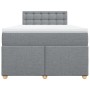 Cama box spring con colchón tela gris claro 120x200 cm