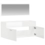 Glänzend weißer Badezimmerschrank aus Holzwerkstoff mit Spiegel von vidaXL, Badezimmermöbel - Ref: Foro24-833888, Preis: 76,4...