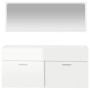 Glänzend weißer Badezimmerschrank aus Holzwerkstoff mit Spiegel von vidaXL, Badezimmermöbel - Ref: Foro24-833888, Preis: 76,4...