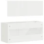 Glänzend weißer Badezimmerschrank aus Holzwerkstoff mit Spiegel von vidaXL, Badezimmermöbel - Ref: Foro24-833888, Preis: 65,6...