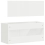 Glänzend weißer Badezimmerschrank aus Holzwerkstoff mit Spiegel von vidaXL, Badezimmermöbel - Ref: Foro24-833888, Preis: 76,4...