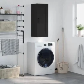 Black engineered wood wall cabinet 34.5x34x90 cm by vidaXL, Sideboards - Ref: Foro24-830501, Price: 50,92 €, Discount: %
