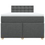 Cama box spring con colchón tela gris oscuro 120x200 cm