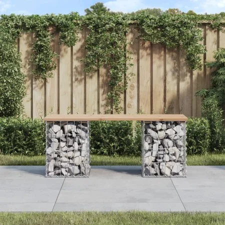 Gabionen-Design-Gartenbank aus massivem Kiefernholz, 103 x 31 x 42 cm von vidaXL, Gartenbänke - Ref: Foro24-834329, Preis: 59...