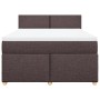 Cama box spring con colchón tela marrón oscuro 140x190 cm