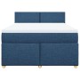 Cama box spring con colchón tela azul 140x190 cm