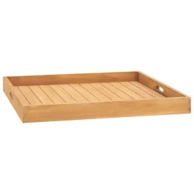 Solid teak wood tray 70x70 cm by vidaXL, Serving platters - Ref: Foro24-315459, Price: 96,91 €, Discount: %