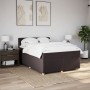 Cama box spring con colchón tela marrón oscuro 140x190 cm en Camas y somieres | Comprar online en Foro24
