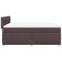 Cama box spring con colchón tela marrón oscuro 140x190 cm en Camas y somieres | Comprar online en Foro24