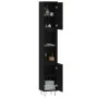 Armario de baño madera contrachapada negro 30x30x190 cm de vidaXL, Tocadores de baño - Ref: Foro24-831533, Precio: 84,39 €, D...