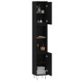 Armario de baño madera contrachapada negro 30x30x190 cm de vidaXL, Tocadores de baño - Ref: Foro24-831533, Precio: 88,55 €, D...
