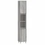 Armario de baño madera contrachapada gris Sonoma 30x30x190 cm de vidaXL, Tocadores de baño - Ref: Foro24-831530, Precio: 81,3...