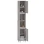 Armario de baño madera contrachapada gris Sonoma 30x30x190 cm de vidaXL, Tocadores de baño - Ref: Foro24-831530, Precio: 81,3...
