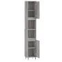 Armario de baño madera contrachapada gris Sonoma 30x30x190 cm de vidaXL, Tocadores de baño - Ref: Foro24-831530, Precio: 81,3...