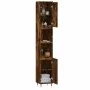 Armario de baño madera contrachapada roble ahumado 30x30x190 cm de vidaXL, Tocadores de baño - Ref: Foro24-831529, Precio: 78...