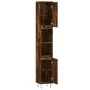 Armario de baño madera contrachapada roble ahumado 30x30x190 cm de vidaXL, Tocadores de baño - Ref: Foro24-831537, Precio: 80...