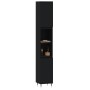 Armario de baño madera contrachapada negro 30x30x190 cm de vidaXL, Tocadores de baño - Ref: Foro24-831525, Precio: 88,87 €